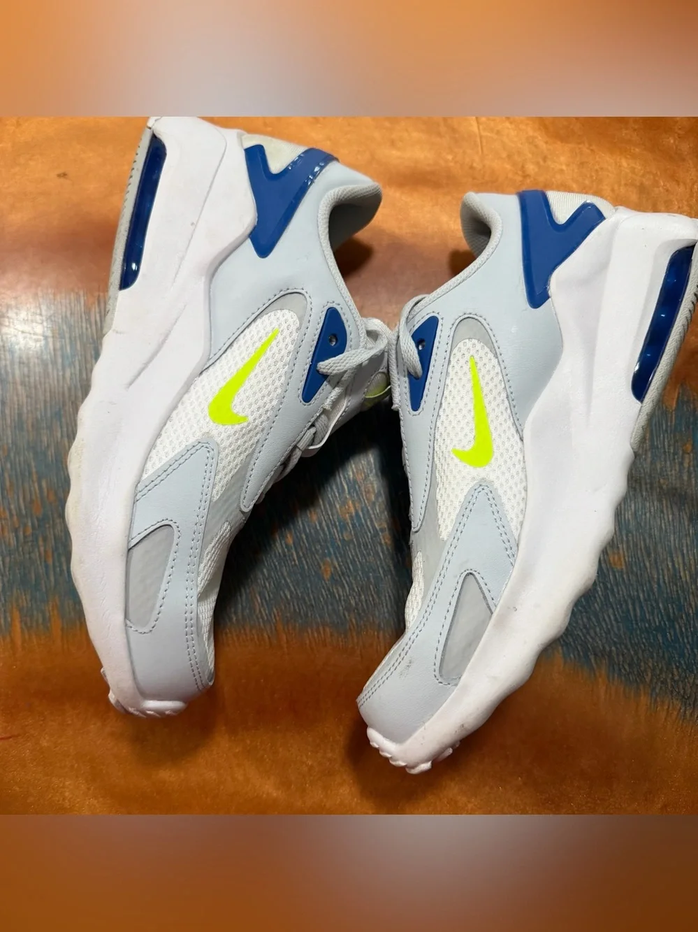 Nike Air Max Bolt Sneakers size 6Y Pure Platinum Royal Volt